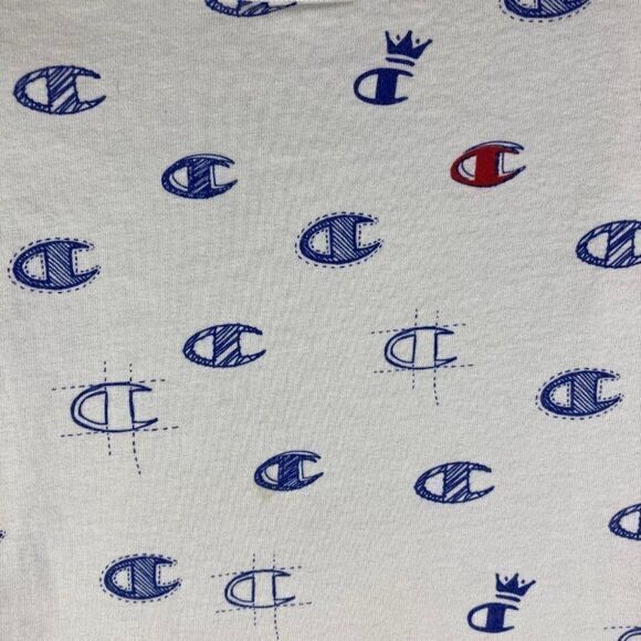 Champion Pajama Shirt‎ Allover Print Mens Sleep Sleepwear Graphic Lounge White M - Picture 4 of 12